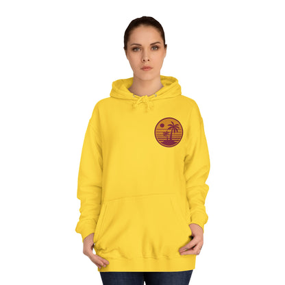 Unisex College Hoodie with Beach Sunset Print